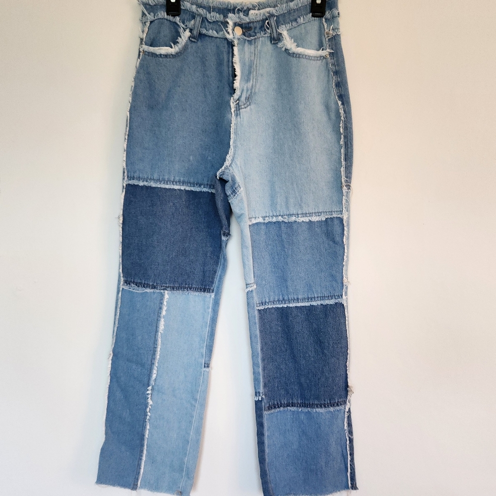 Colorful Natalie Patchwork Jeans Denim Western Cowgirl 70's Pants Size 5 (26/27)